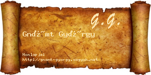 Gnámt György névjegykártya