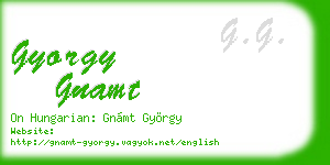 gyorgy gnamt business card
