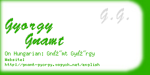 gyorgy gnamt business card
